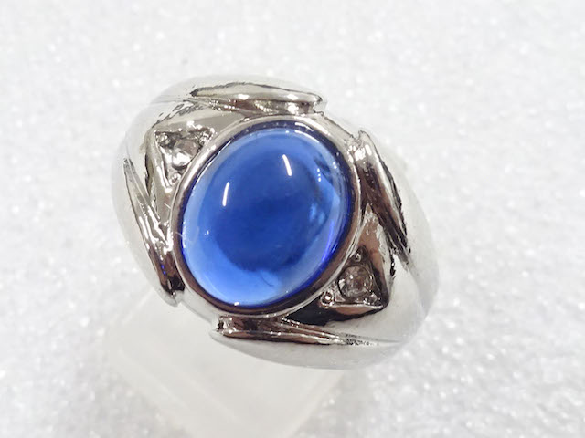 JAPANESE KIMONO / ANTIQUE COLORED STONE RING (SIZE 21)
